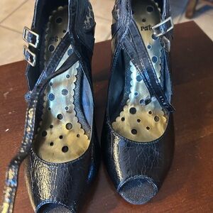 Not Rated Black Peep Toe Heels